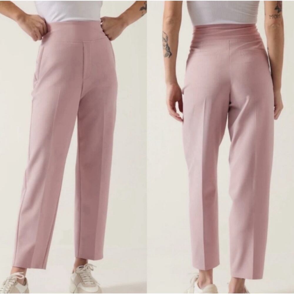 Athleta High-Rise Wide-Leg Pants in Dusty Pink